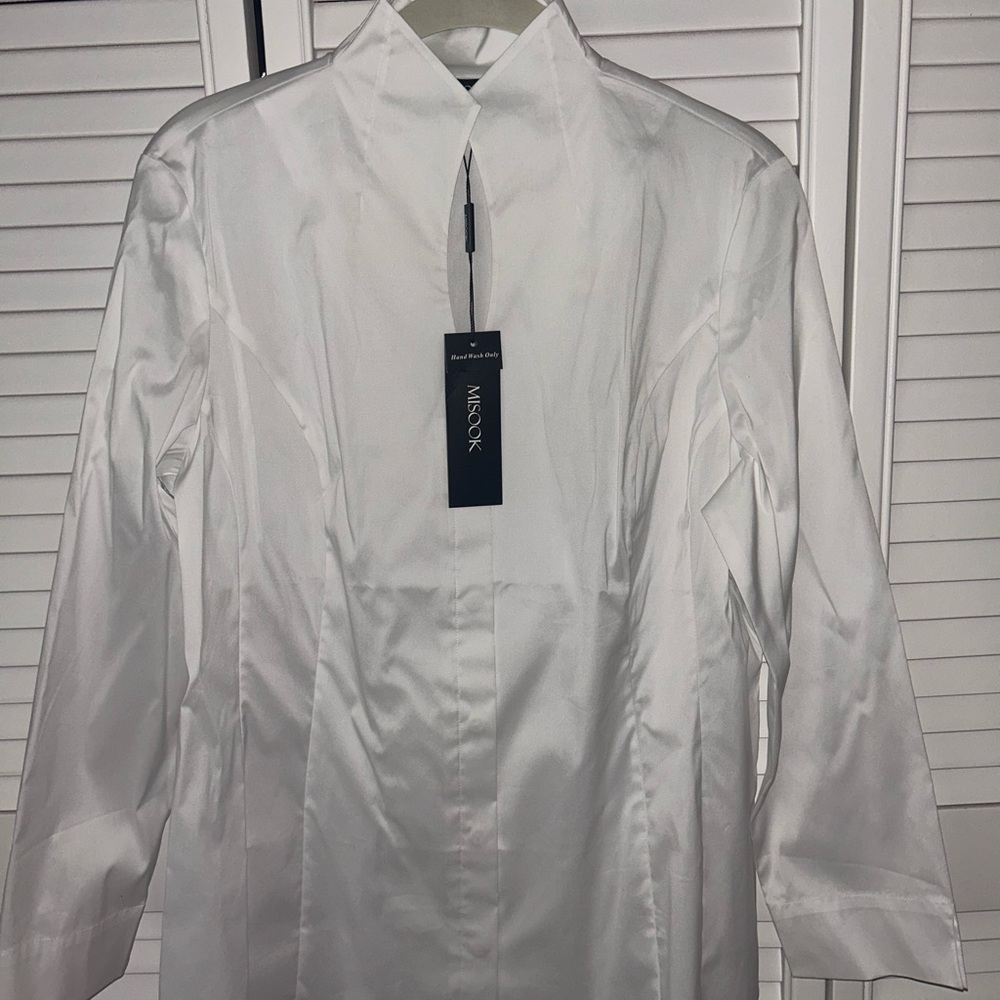 Misook White Dress Shirt Tailored Professional